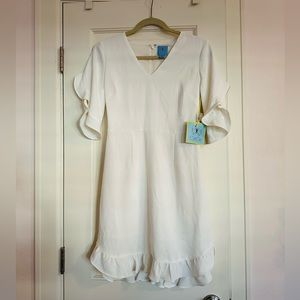Cece White ruffle dress